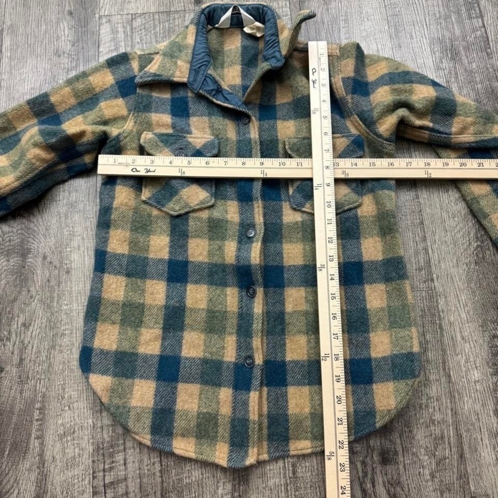 Vintage Woolrich Plaid Wool Button Shirt Sz 10 - Picture 3 of 7